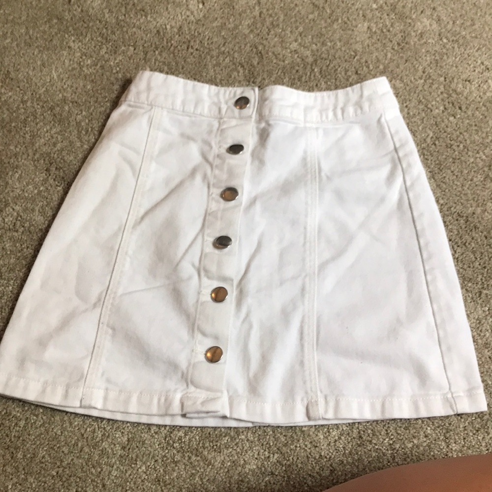 white button down skirt